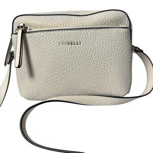 Fiorelli Cream Pebbled Crossbody Bag With Adjustable Strap & Gold Accents